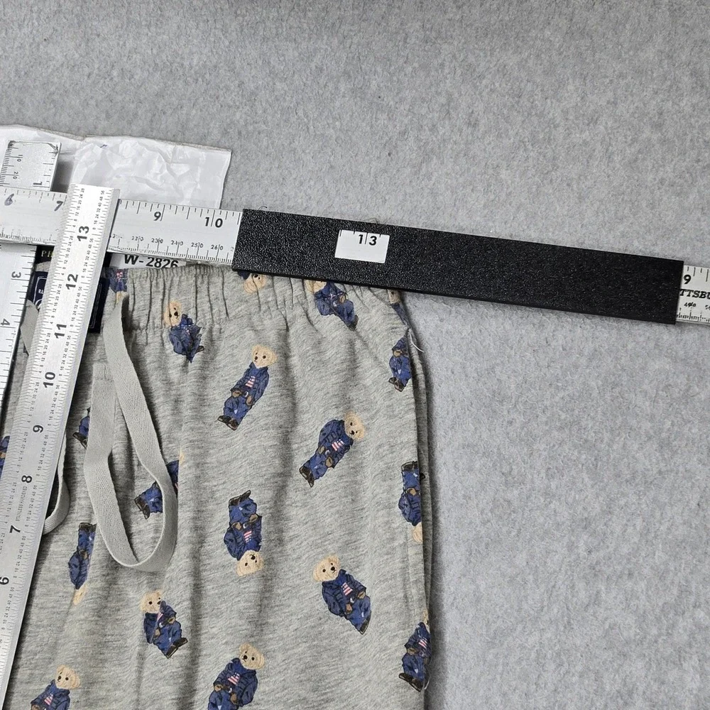 Polo Ralph Lauren Men Sleepwear S Gray Pants Graphic Sweatpants Polo Bear‎ AOP